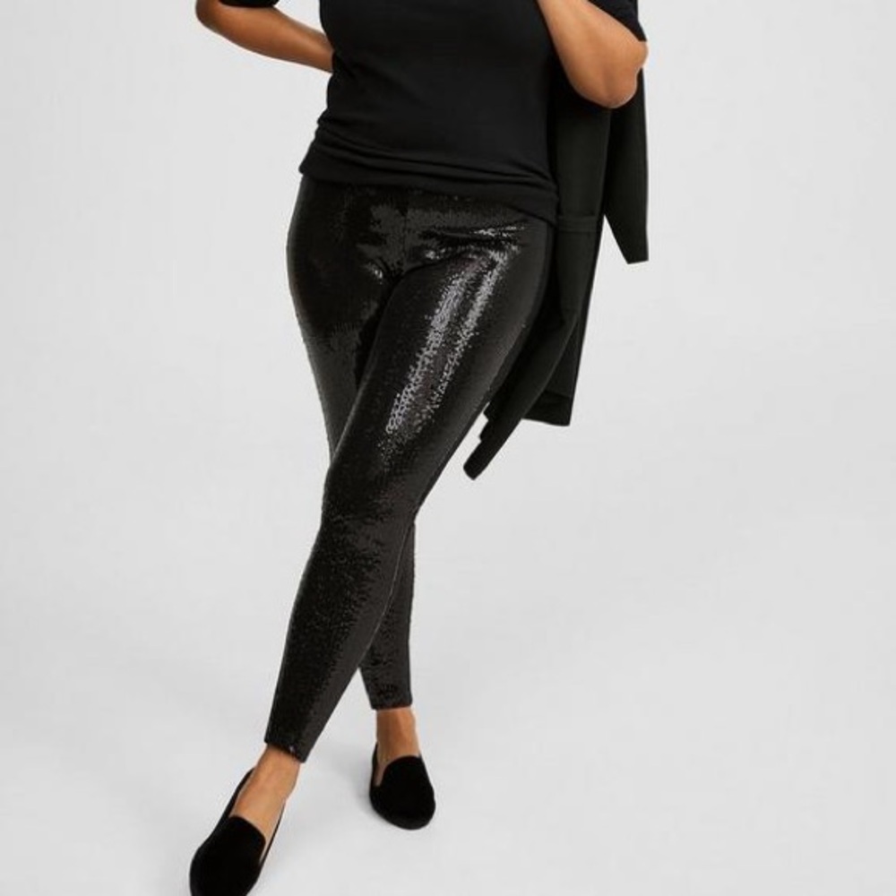 Torrid Black Sequin Front Leggings Size 5X